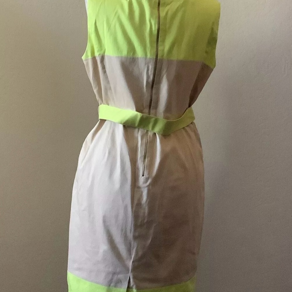 elegant alex marie dress. green color. with beige size 12